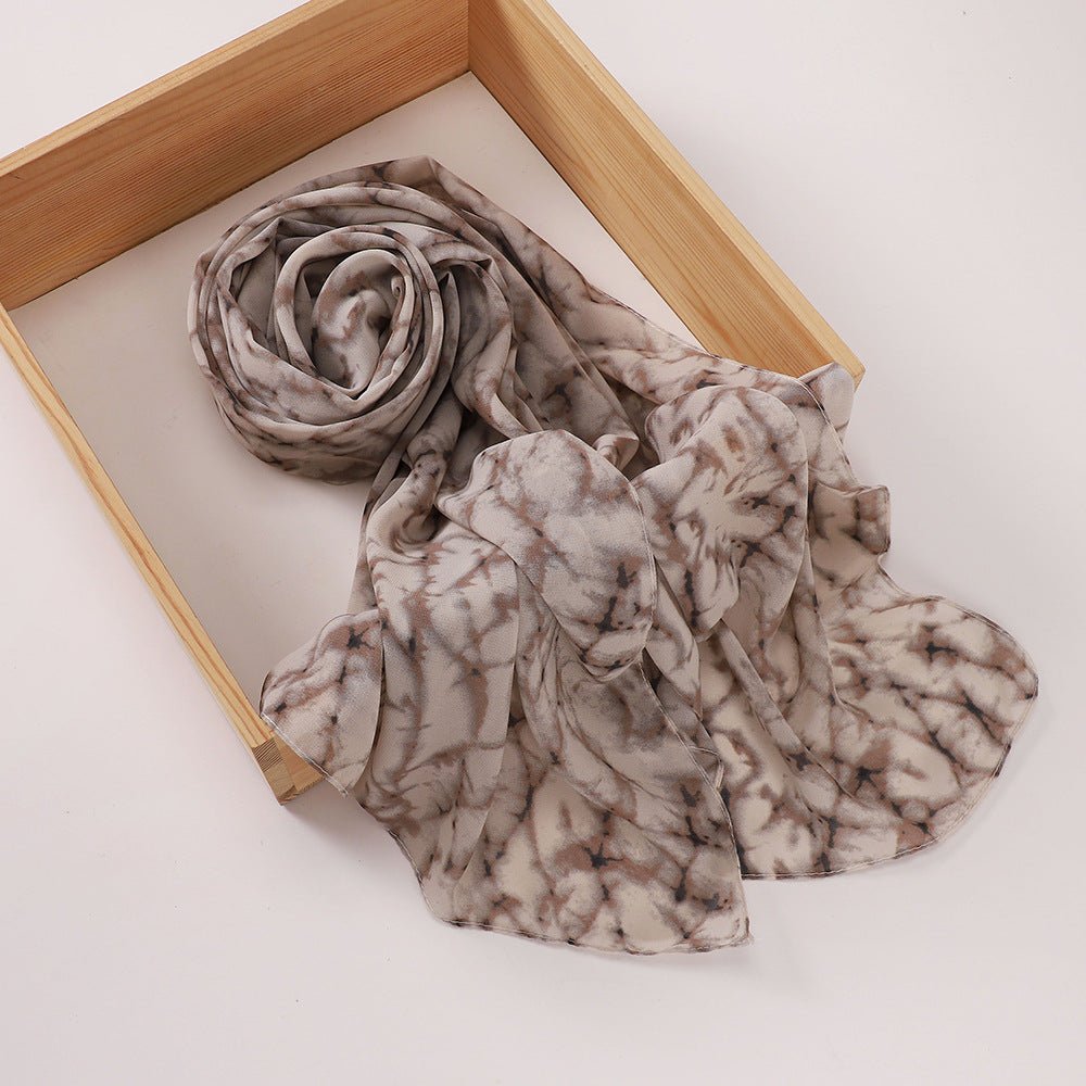 Versatile Chiffon Printed Floral Scarf Hijab (MH183) - Mariam's Collection