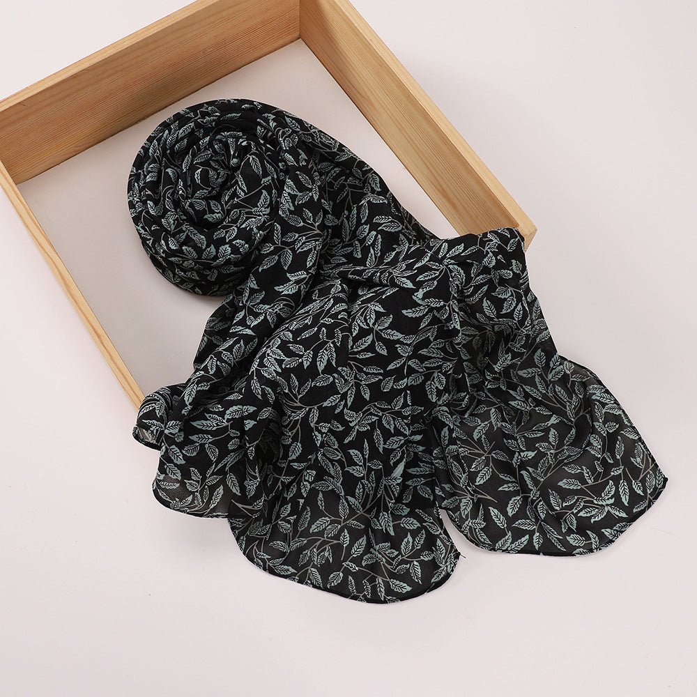 Versatile Chiffon Printed Floral Scarf Hijab (MH183) - Mariam's Collection