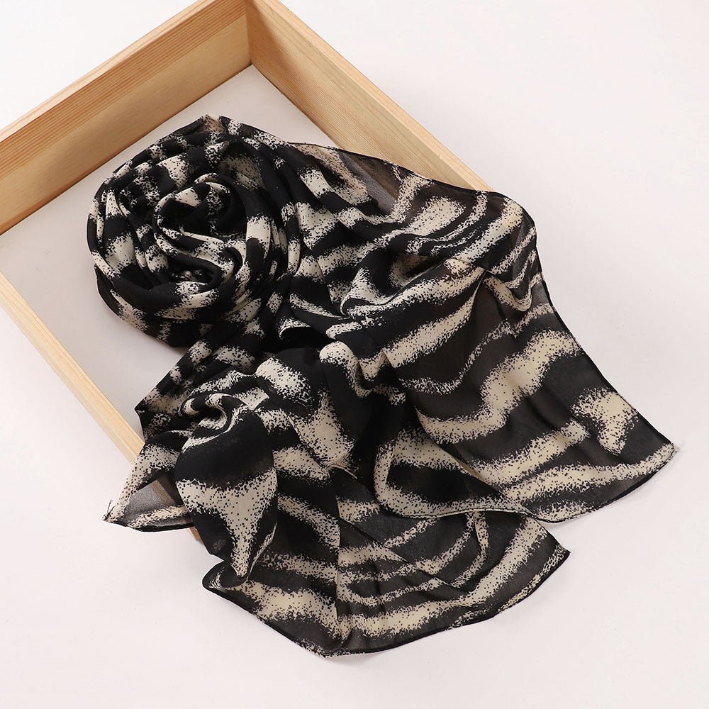 Versatile Chiffon Printed Floral Scarf Hijab (MH183) - Mariam's Collection