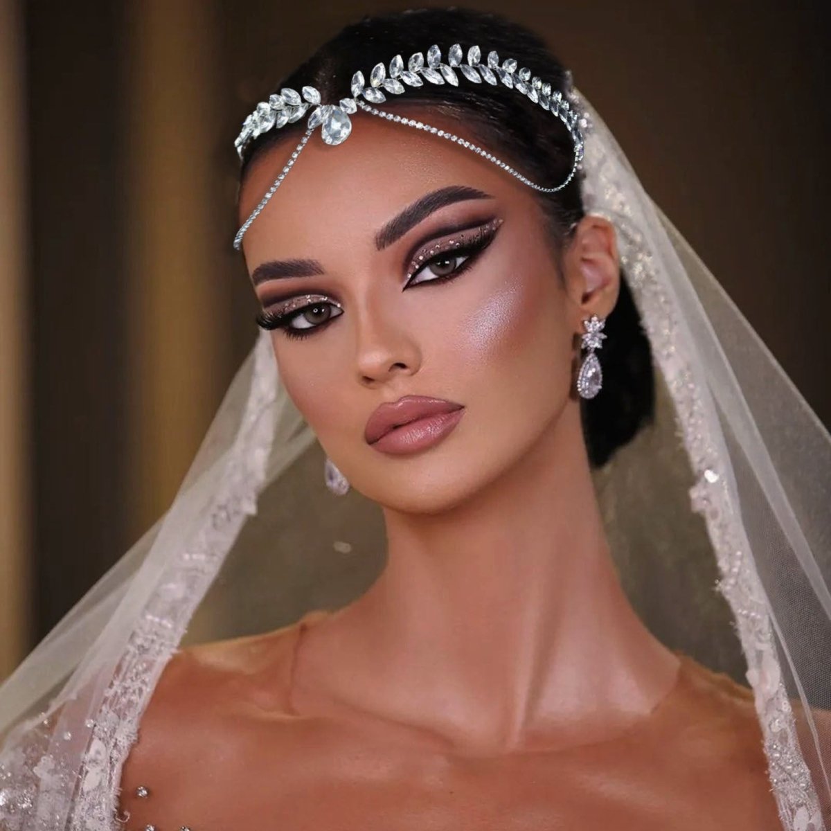 Versatile Glistening Teardrop Crystal Forehead Chain Hair Accessory (MAC331) - Mariam's Collection