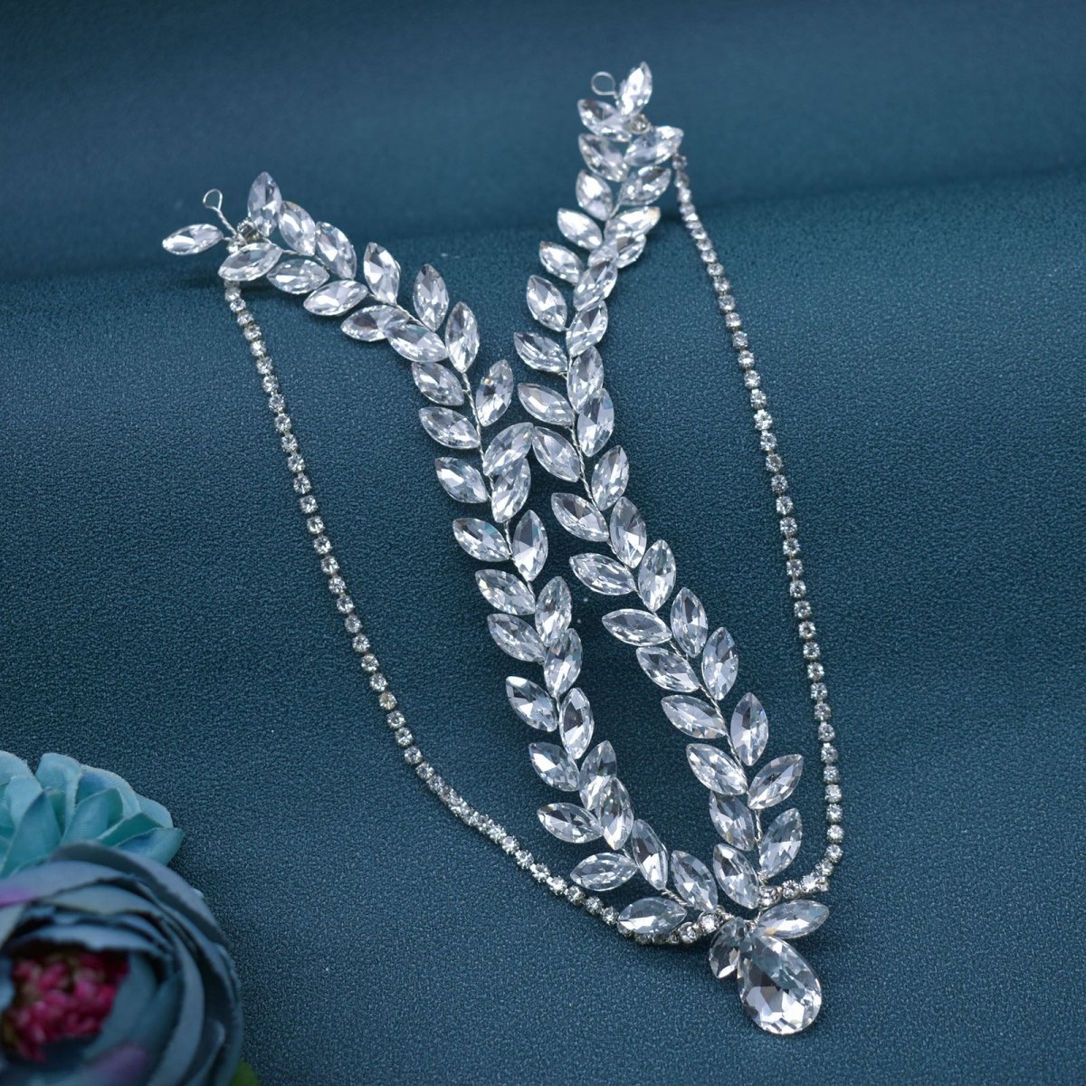 Versatile Glistening Teardrop Crystal Forehead Chain Hair Accessory (MAC331) - Mariam's Collection