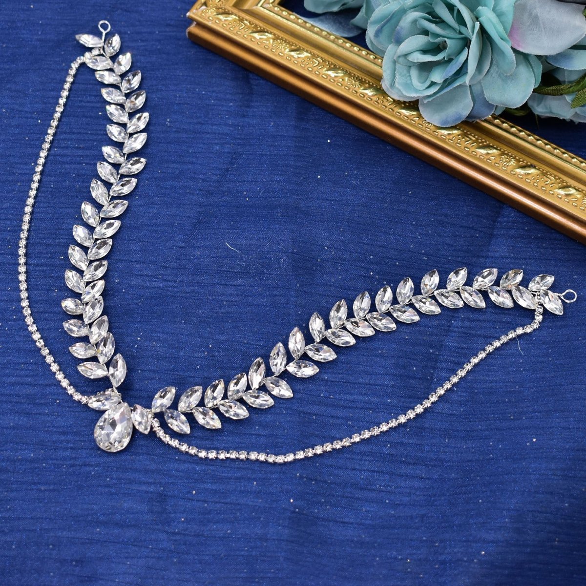 Versatile Glistening Teardrop Crystal Forehead Chain Hair Accessory (MAC331) - Mariam's Collection