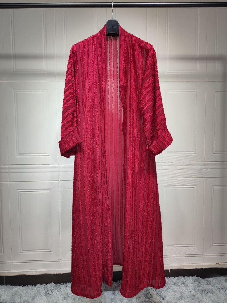 Vintage Knitted Cardigan Abaya | Modest Longline Open Front Jacket for Women(MOA217) - Mariam's Collection