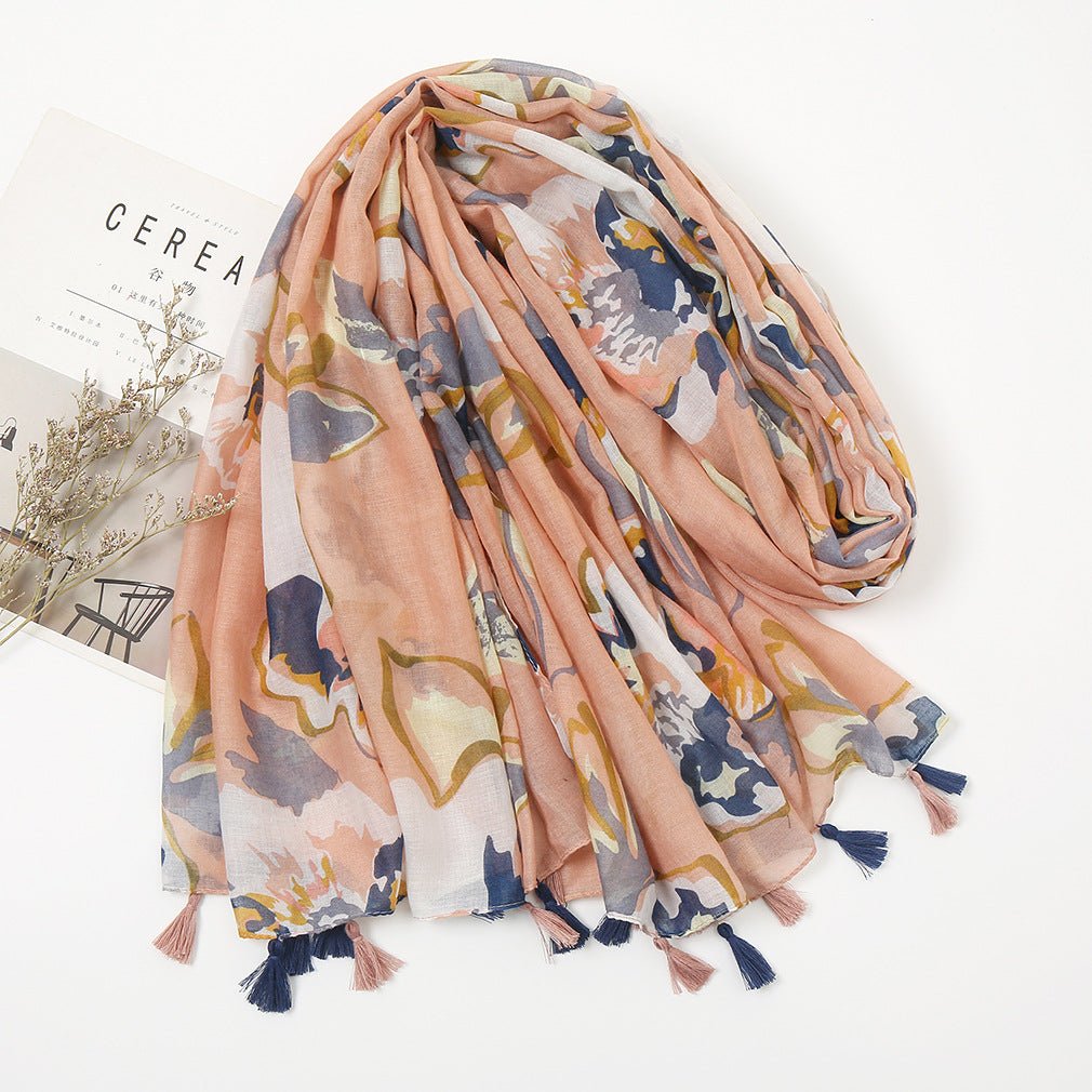 Vintage Patchwork Printed Hijab (MH102) - Mariam's Collection