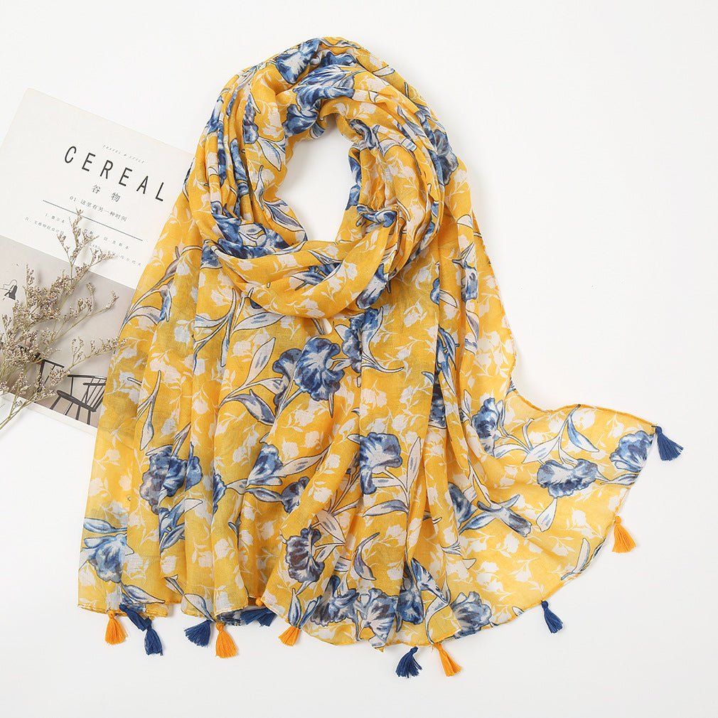 Vintage Patchwork Printed Hijab (MH102) - Mariam's Collection