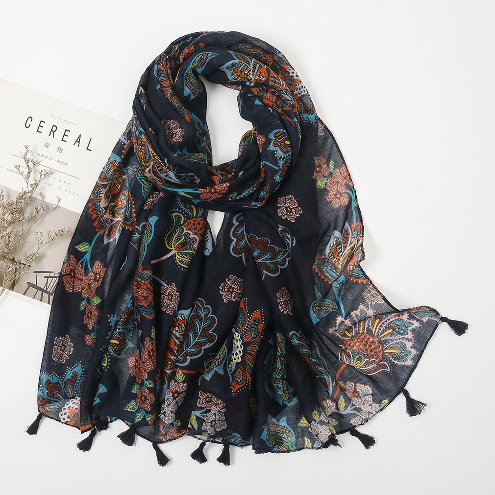 Vintage Patchwork Printed Hijab (MH102) - Mariam's Collection