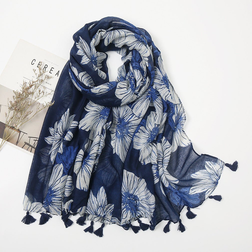 Vintage Patchwork Printed Hijab (MH102) - Mariam's Collection