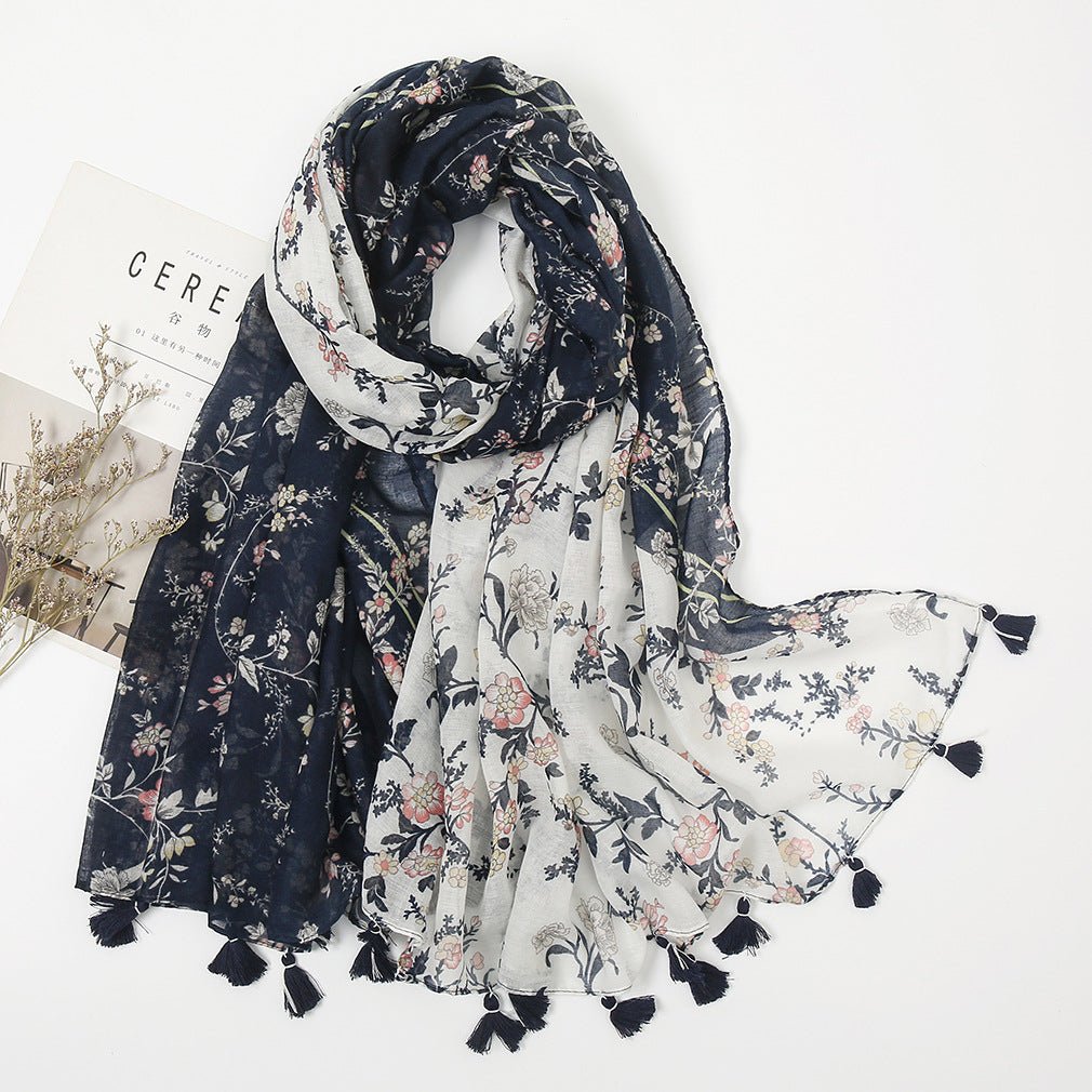 Vintage Patchwork Printed Hijab (MH102) - Mariam's Collection