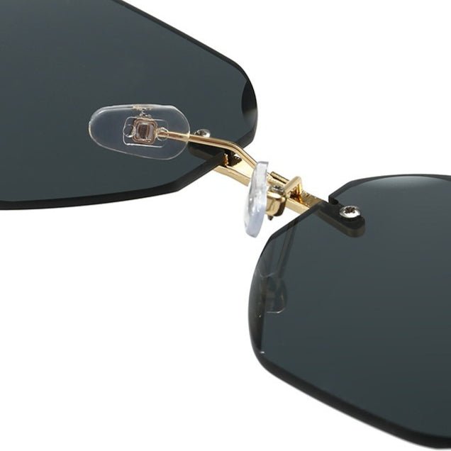 Vintage Rimless Cut Edge Sunglasses - Frameless Polygon Statement Piece (MAC266) - Mariam's Collection