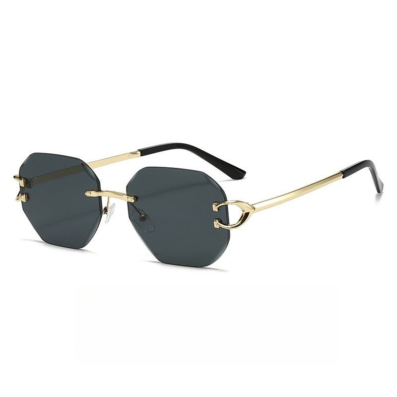 Vintage Rimless Cut Edge Sunglasses - Frameless Polygon Statement Piece (MAC266) - Mariam's Collection