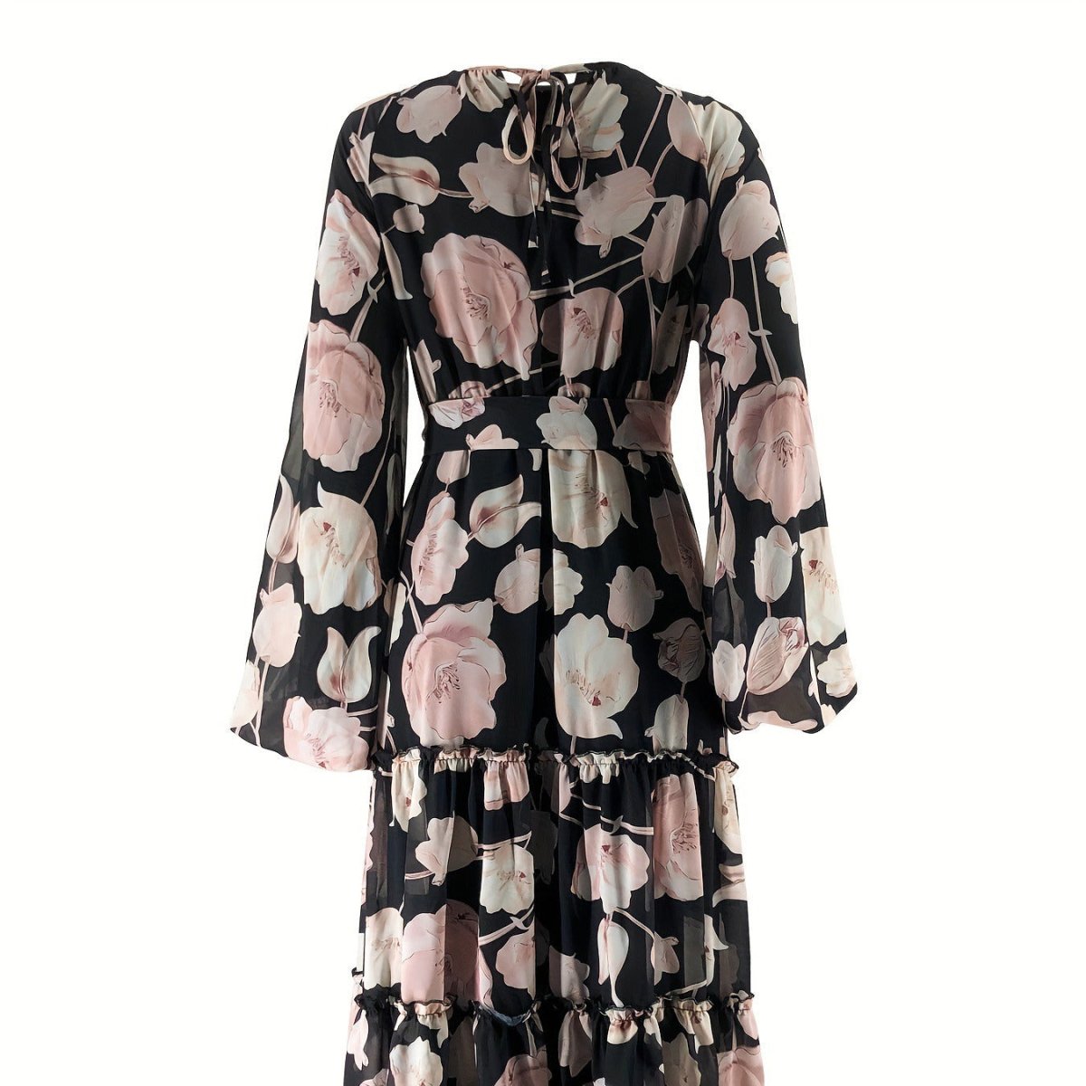 Watercolor Floral Chiffon Dress(MA411) - Mariam's Collection