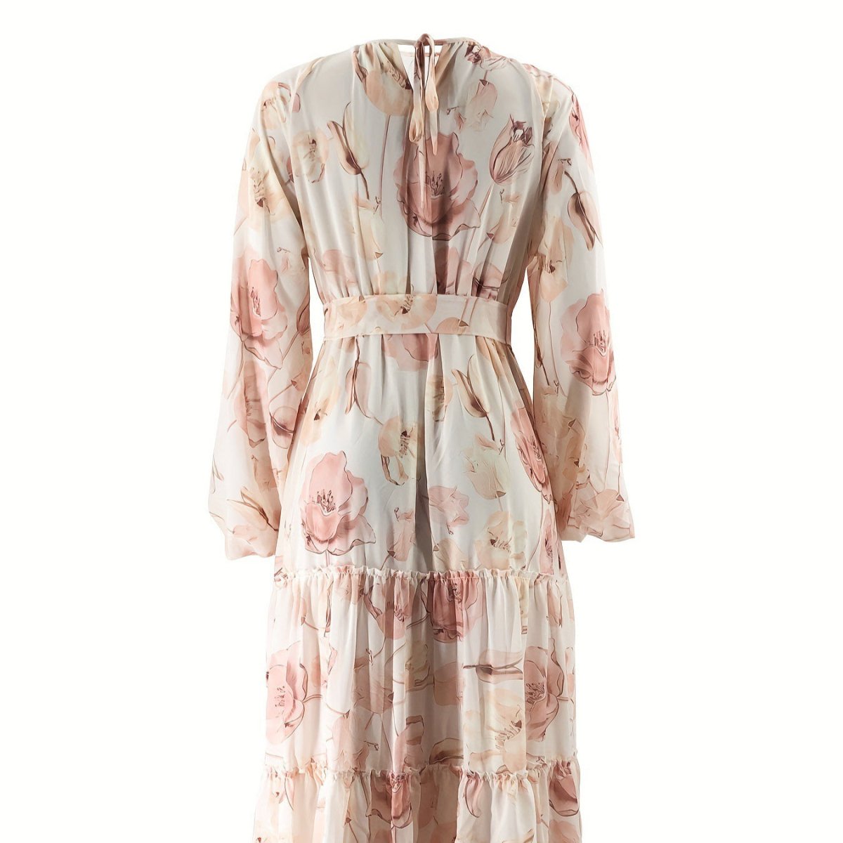 Watercolor Floral Chiffon Dress(MA411) - Mariam's Collection