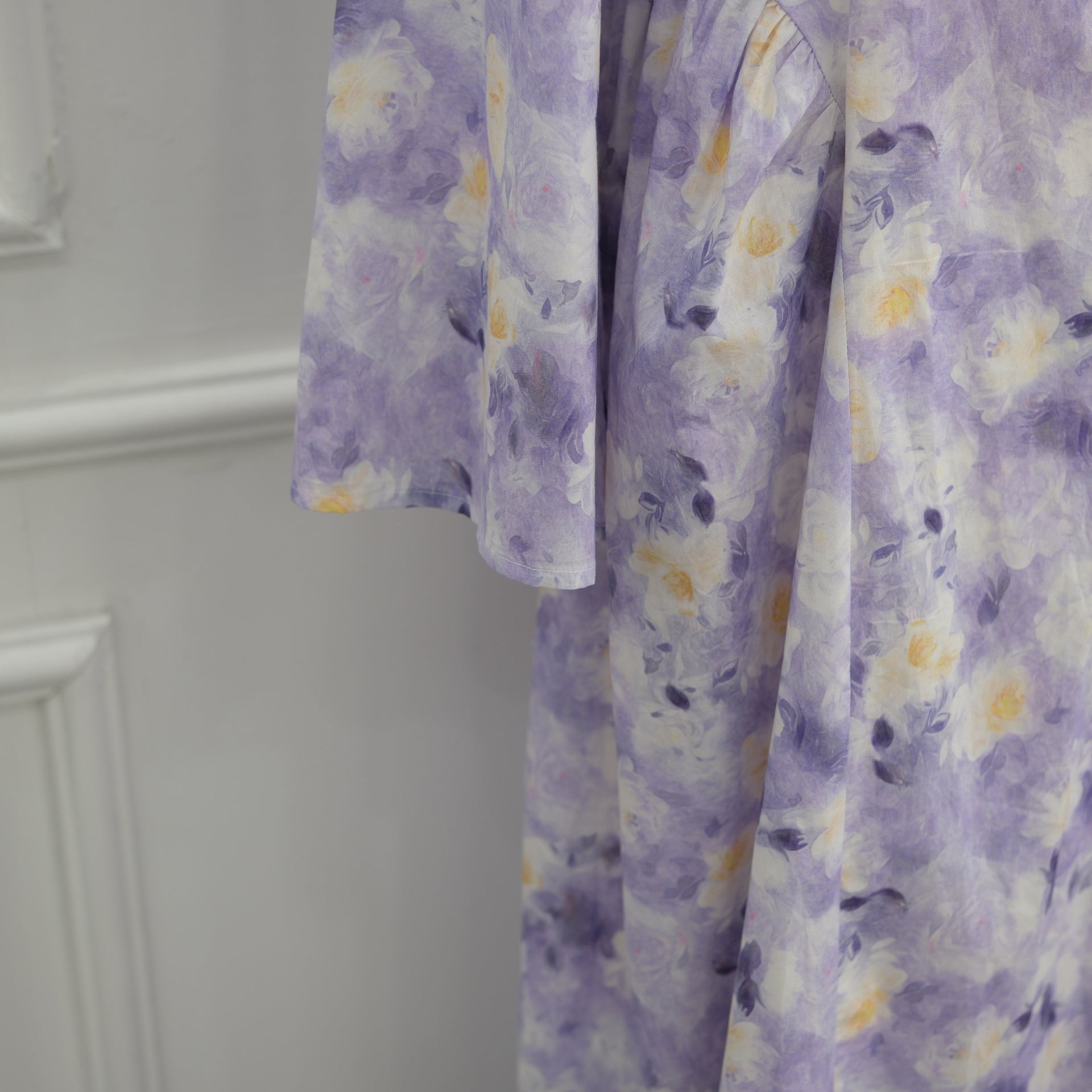 Watercolour Floral Print Flared Sleeve Maxi Dress(MS516) - Mariam's Collection