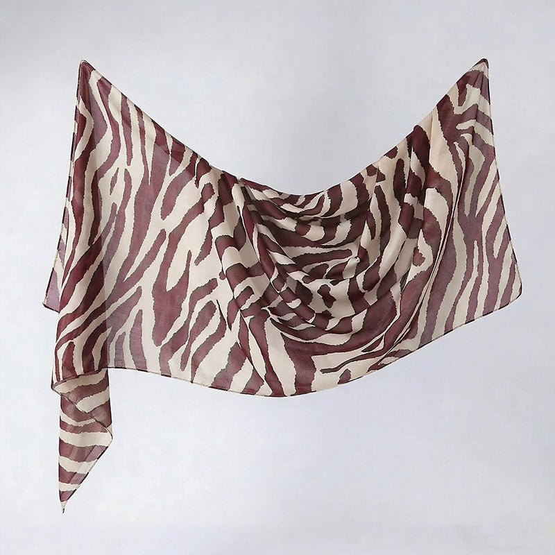 Storm rose editorial print hijab shawl, fluid drape detail