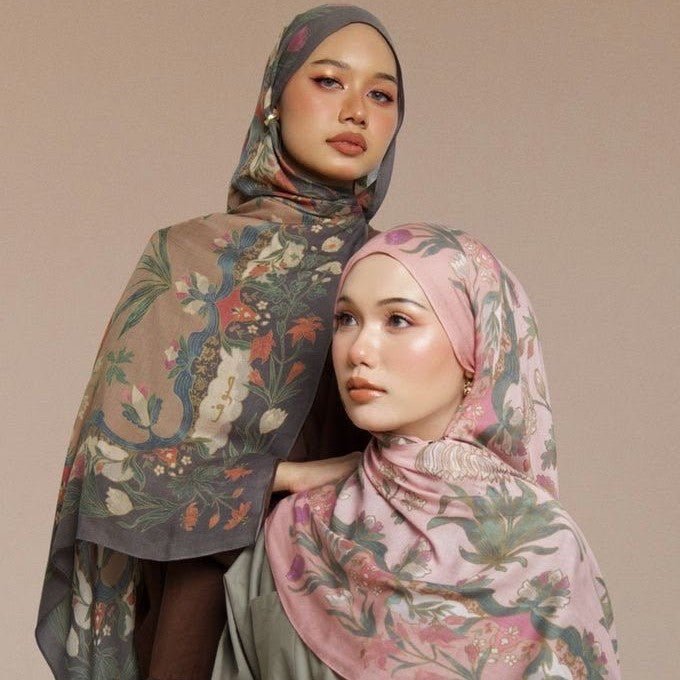 Watercolour & Tie-Dye Print Lightweight Hijab Scarf(MH257) - Mariam's Collection