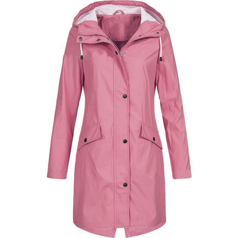 Waterproof Longline Windbreaker Hooded Jacket Coat(MS247) - Mariam's Collection