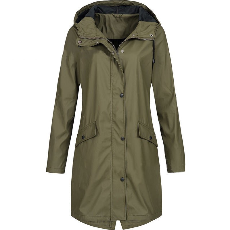 Waterproof Longline Windbreaker Hooded Jacket Coat(MS247) - Mariam's Collection