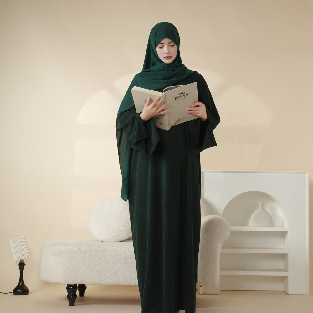 Winter Fall Thick Corduroy Abaya Dress