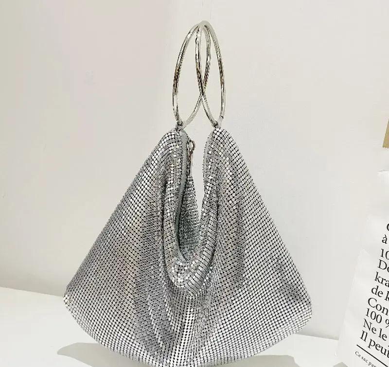 Women's Aluminum Sequin Evening Clutch - MAC025 Hand Bag Purse - Mariam's Collection