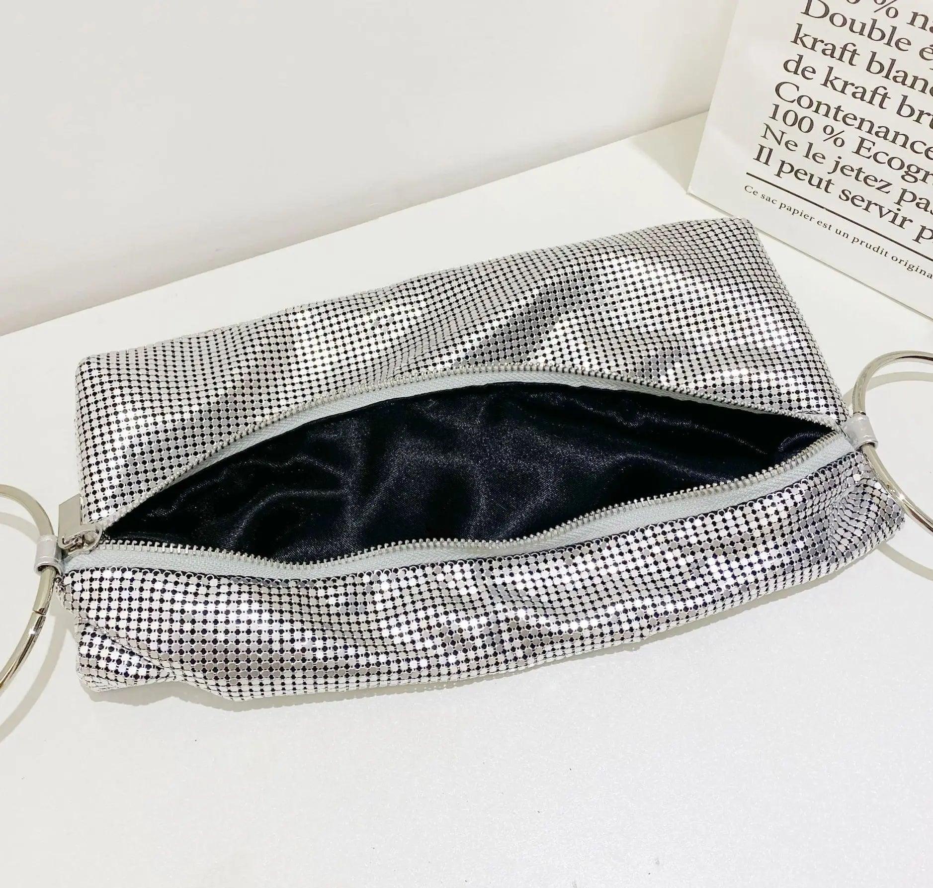 Women's Aluminum Sequin Evening Clutch - MAC025 Hand Bag Purse - Mariam's Collection