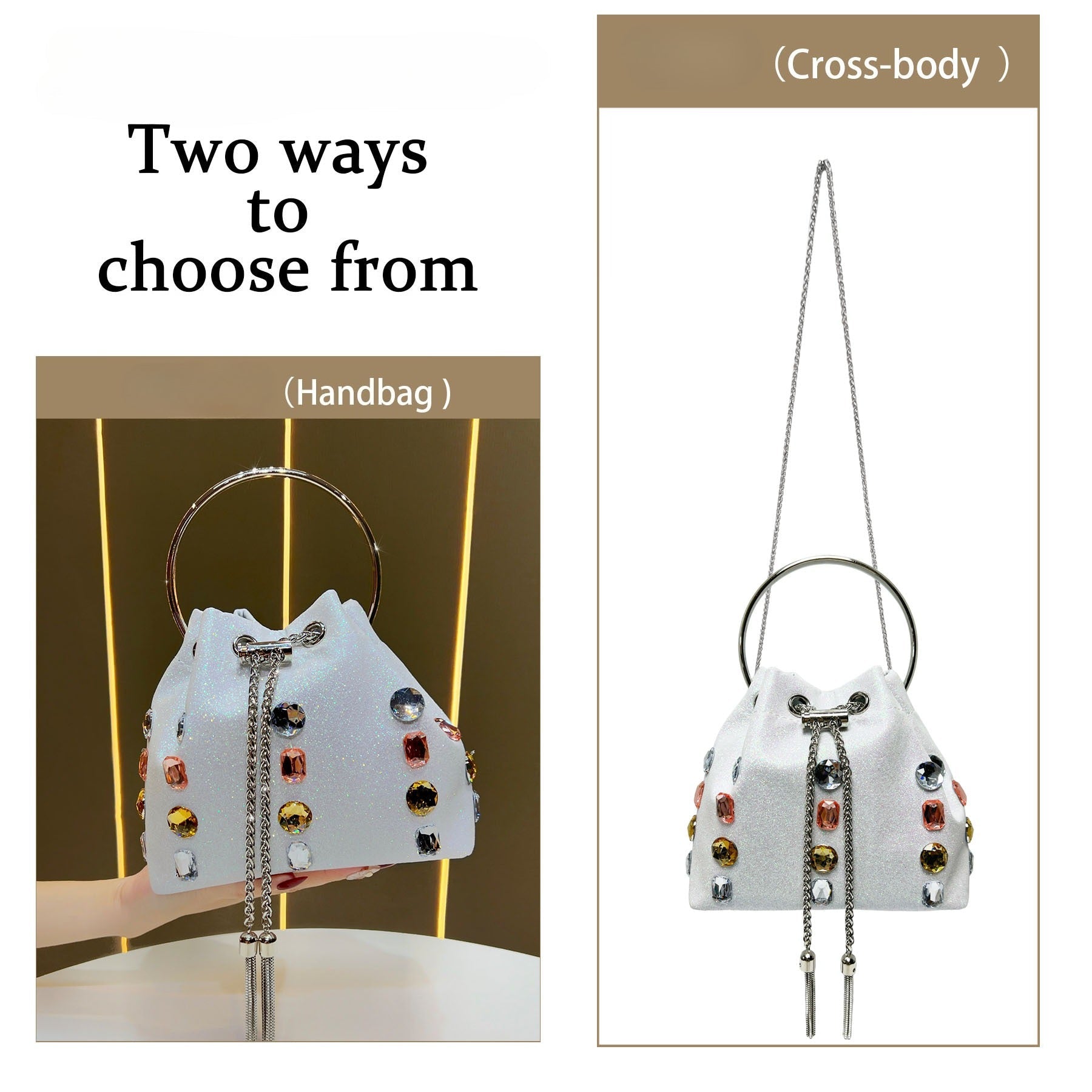Women's Bucket Bag & Evening Chain Crossbody（MAC437） - Mariam's Collection