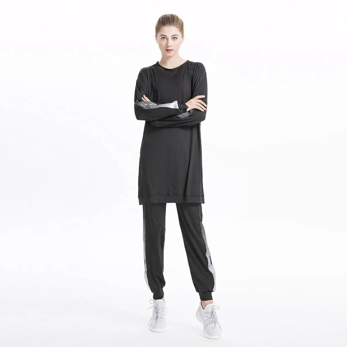 Women's Casual Two Piece Sweatsuit Set - Long Sleeve Crewneck and Joggers MB008 - Mariam's Collection