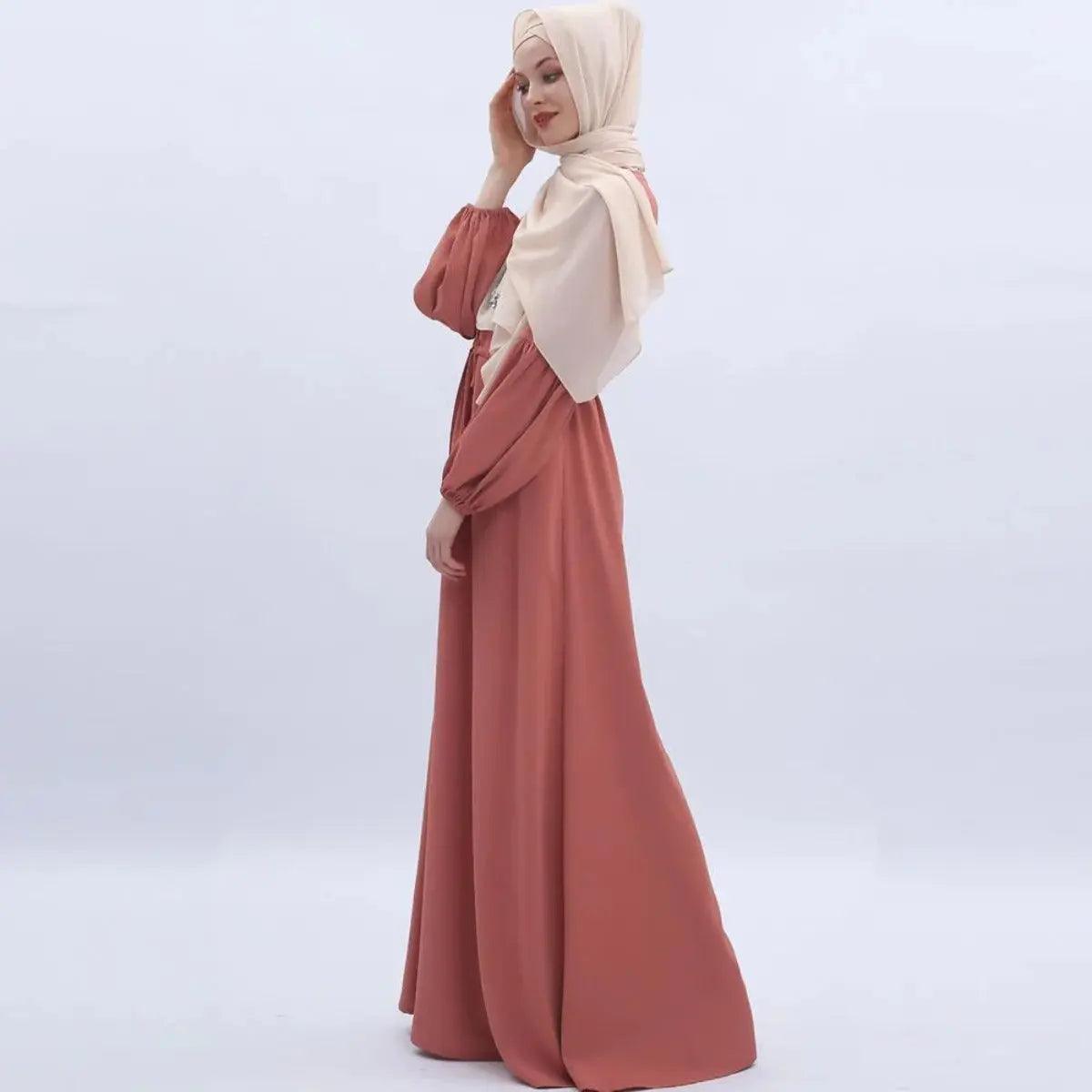 Women's Puff Sleeve Plain Abaya Dress - Mariam's Collection - Mariam's Collection