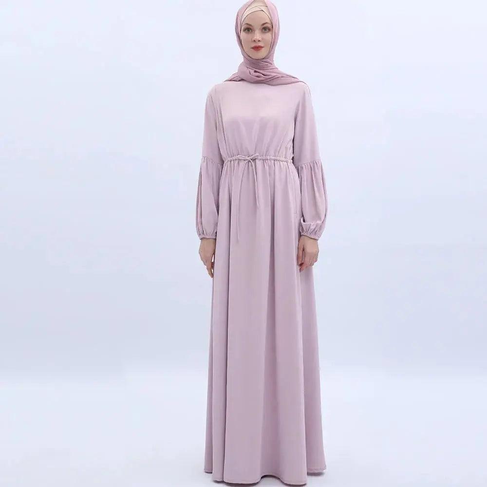 Women's Puff Sleeve Plain Abaya Dress - Mariam's Collection - Mariam's Collection