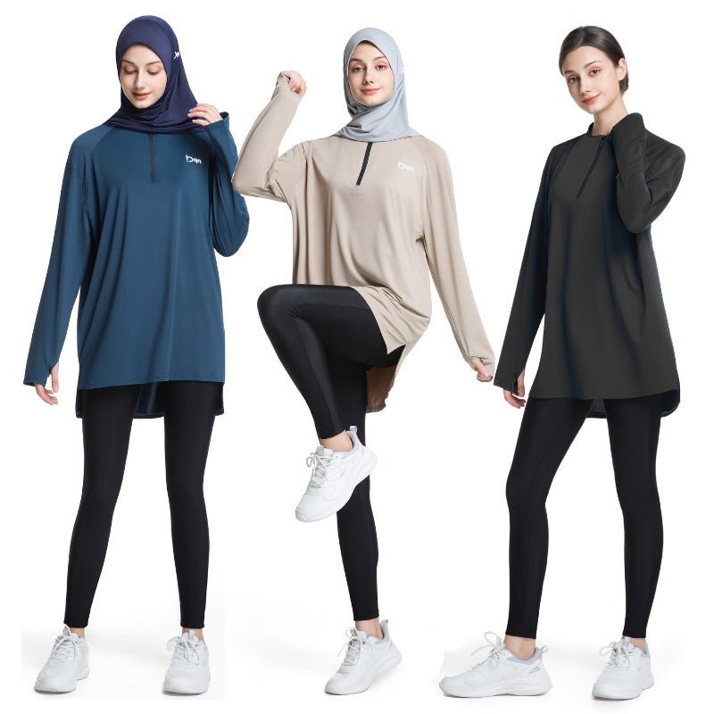 Women's Quick Dry Half Zip Running Top(MS115) - Mariam's Collection