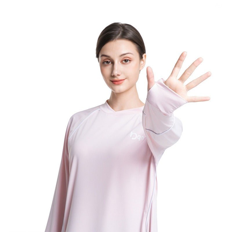 Women's Quick Dry Long Sleeve Modest Workout Top | Polyester Athletic Yoga Tunic with Simple Lines(MS114) - Mariam's Collection