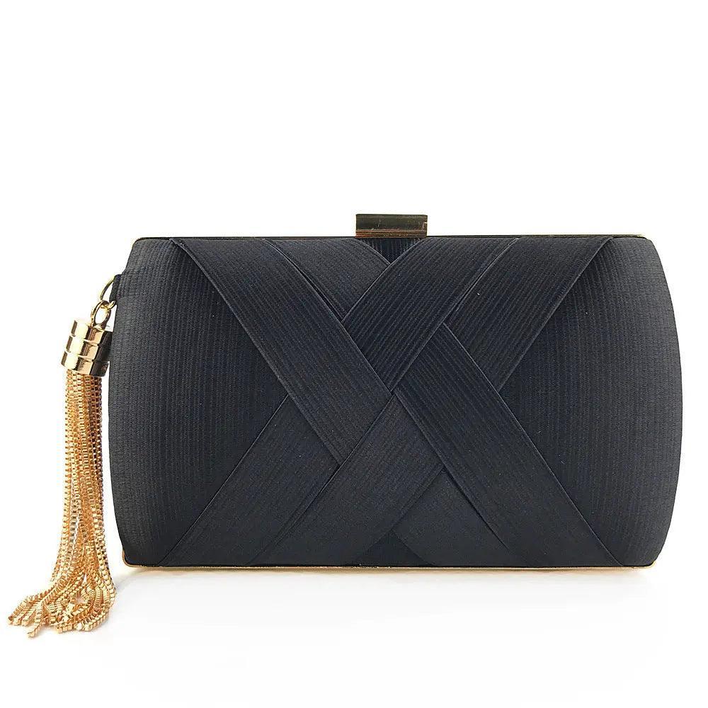 Women's Silk Evening Bag with Elegant Tassel Pendant - MAC032 Mariam's - Mariam's Collection