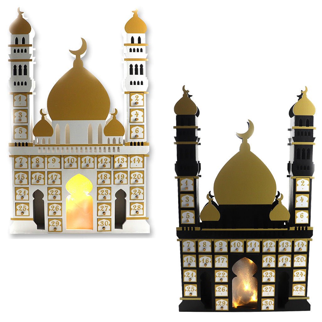 Wooden Arabic Castle Ramadan Countdown (MAC384) - Mariam's Collection