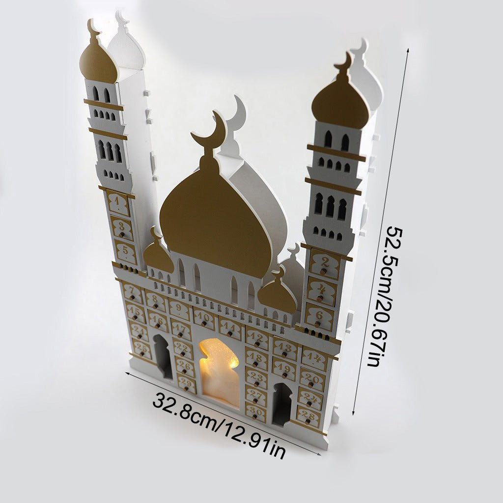 Wooden Arabic Castle Ramadan Countdown (MAC384) - Mariam's Collection