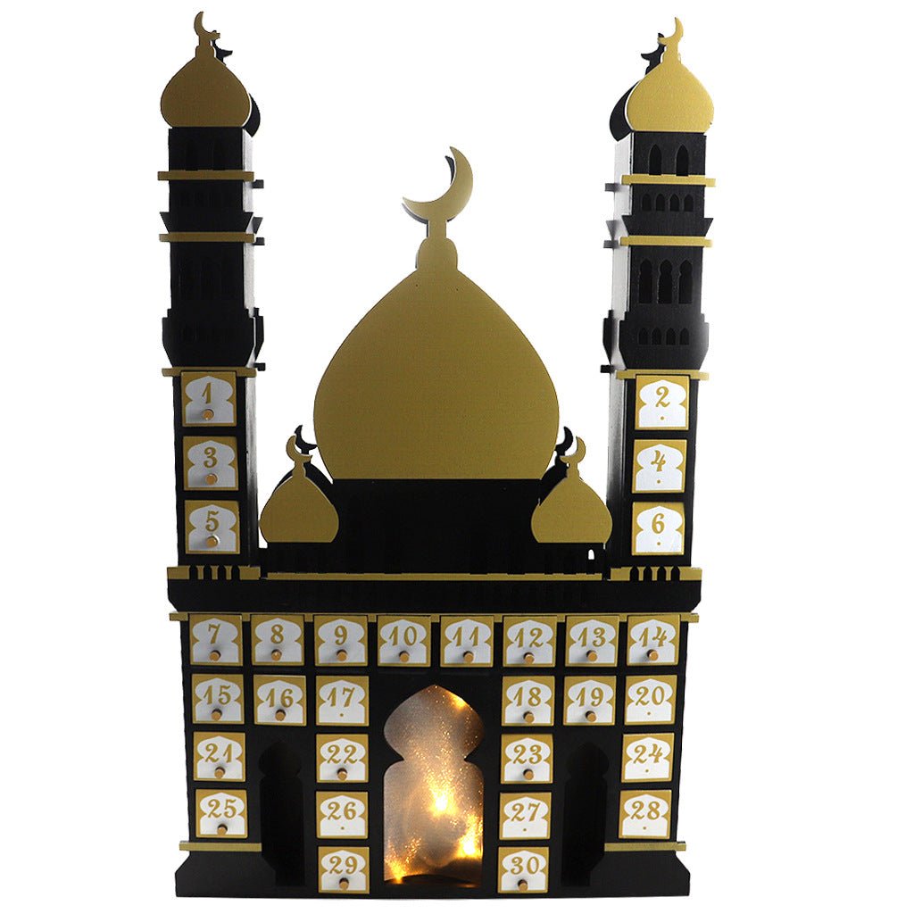 Wooden Arabic Castle Ramadan Countdown (MAC384) - Mariam's Collection