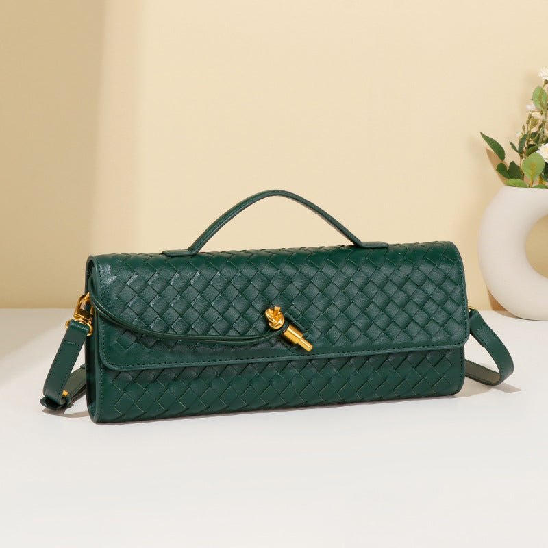 Woven PU Leather Clutch Bag(MAC432) - Mariam's Collection
